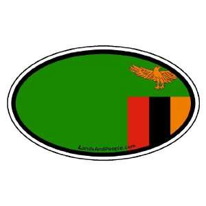  Zambia Flag Africa State Car Bumper Sticker Decal Oval 