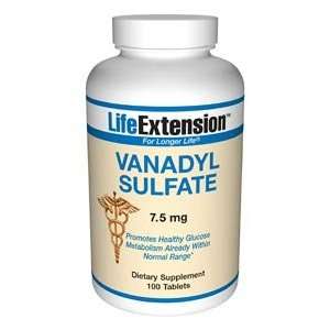  Life Extension Vanadyl Sulfate 7.5 mg, 100 tablets Health 