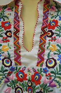  Embroidered Hungary HUNGARIAN Womens Folk Floral Ethnic Blouse S 42