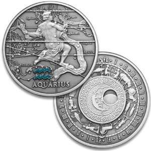  Silver Zodiac Medal   Aquarius, Jan 20   Feb 18 Patio, Lawn & Garden