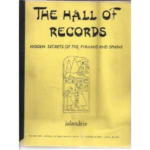   of Records Hidden records of the pyramid and Sphinx Jalandris Books