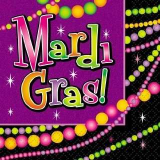  Mardi Gras Beads   Beverage Napkins (16) Party Supplies 