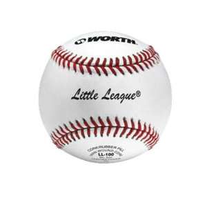 Official Little League Leather Baseballs WHITE   RED STITCH ONE 