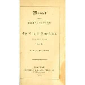  Manual Of The Corporation Of The City Of New York, For The 