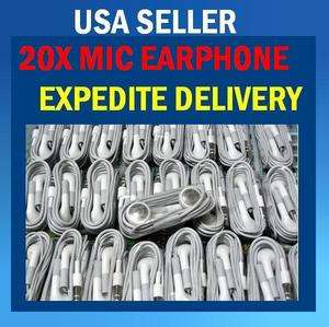 Lot 20 in ear Earphones Headphones ★Mic for iPhone 2 3 4 GS i Pod 