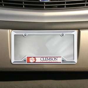  Clemson Tigers White Plastic License Plate Frame 