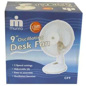  9 White 2 Speed Oscillating Desk Fan Brand New Bargain 