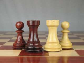 Weighted Staunton Bud Rose Wood Chess Set Pieces 4Q  