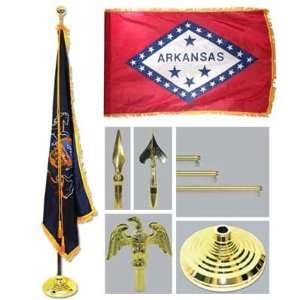  Arkansas 4ft x 6ft Flag, Telescoping Flagpole, Base, and 
