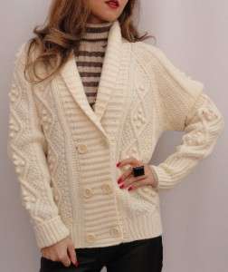BN See By Chloe Cream White Wool Hand Knit Cardigan Top Blazer UK8 40 