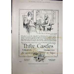   1923 ADVERTISEMENT THREE CASTLES VIRGINIA CIGARETTES