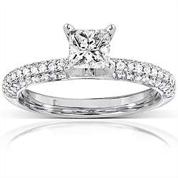 14k Gold 1ct TDW Princess cut Diamond Engagement Ring (H I, I1 I2 