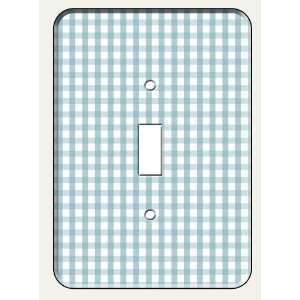  Blue Gingham Single Toggle Light Switch Plate