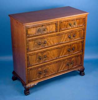 Queen Anne Style Antique Mahogany Chest of Drawers  