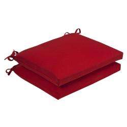   Perfect Outdoor Red Squared Seat Cushions (Set of 2)  Overstock