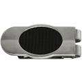 Stainless Steel Textured Black Oval Money Clip 