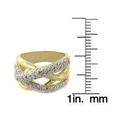 Fusion 14k Gold Overlay Diamond Accent Crossover Ring  Overstock