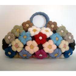 Hand crochet Wool and Cotton Flower Bag (Nepal)  