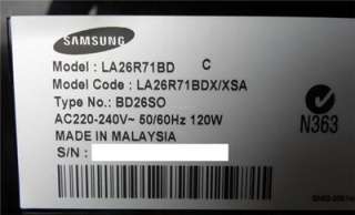 Repair Kit, Samsung LA26R71BDXXSA LCD TV, Capacitors Only, Not the 