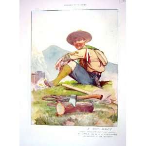 1910 ANTIQUE COLOUR PRINT BOY SCOUT BADEN POWELL 