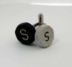 more Designs Silverplated Antique Typewriter Key S/T Cuff Links 