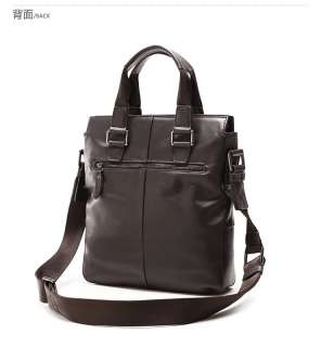 Mens Genuine Leather Shoulder Laptop Handbag iPad2 Bag  