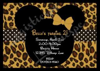 Minnie Mouse Leopard Invitation U Print / 6 Designs  