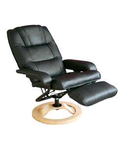 Clement Black Leather Massage Recliner Chair  Overstock