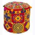 Handmade Casual Living Indian Round Ottoman Pouf  Overstock