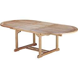 Solid Teak Oval Dining Table  Overstock