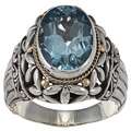 18k Gold and Sterling Silver Blue Topaz Ring Today $129 