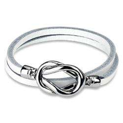 Steel Knot Double Wrap Leather Bracelet  Overstock