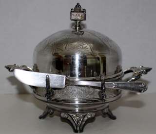 ROGERS SMITH & CO. QUADRUPLE SILVER PLATED BUTTER DISH  