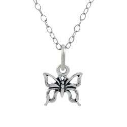 Sterling Silver Childrens Butterfly Necklace  