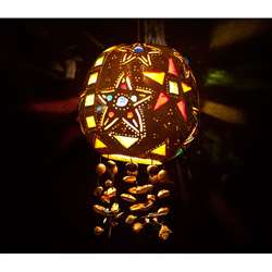 Gourd Multicolor Star Hanging Lamp (Mexico)  