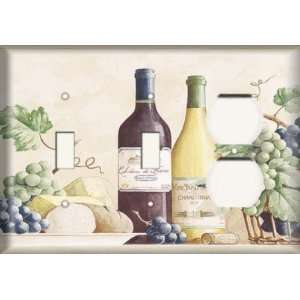   / One Duplex Receptacle Plate   Grapes And Wine