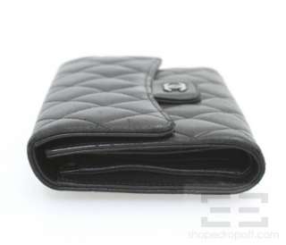 Chanel Black Quilted Lambskin Leather Classic Wallet With Coin Pocket 