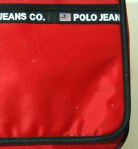 RALPH LAUREN Polo Jeans Co. Red Messenger Nylon Handbag  