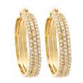 NEXTE Jewelry 14k Gold Overlay Cubic Zirconia Triple Hoop Earrings