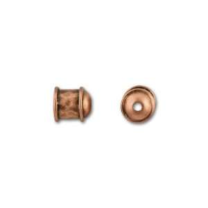  6mm Antique Copper Plated Brass Hammered End Cap: Home 