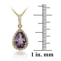   Gold over Silver Amethyst and Diamond Accent Necklace  Overstock