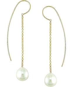 14k Gold Cultured South Sea Pearl Drop Earrings (11 12 mm)  Overstock 
