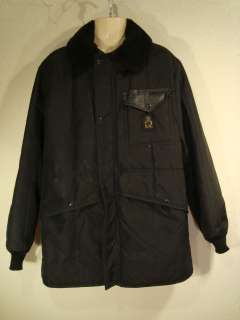 Mens Vintage Refrigiwear Black Cold Weather Coat Jacket Large  