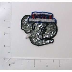 GOP Elephant Face Sequin Applique   Small *On 