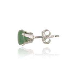 Glitzy Rocks Sterling Silver 5mm Emerald Stud Earrings  Overstock