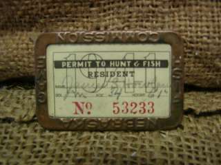   1941 Hunting Fishing License  Antique Nebraska Fish Game Hunt Permit