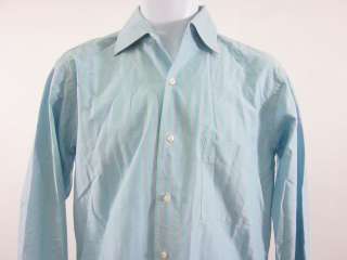 PAUL STEWART Blue Green Striped Button Up Shirt Sz S  