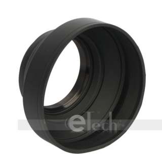 New 55mm Three Way Soft Rubber Collapsible Lens Hood  