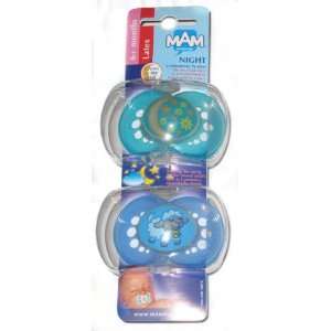 Sassy Mam Daytime and Glow in the Dark Latex 6+ Month Pacifier, 2 Pack 