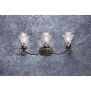  3 Light Tuscan Gold and Pewter Wall Fixture